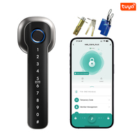 Cerradura Inteligente Ttlock para Exteriores, Impermeable, Negra, Compatible con Tuya, para Puerta de Aluminio, Acero, Latón, Acero Inoxidable y Madera, con Almacenamiento de Datos en la Nube
