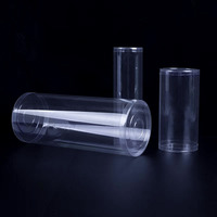 Boîte en plastique cylindrique transparente en PVC certifiée GRS Emballage en plastique de couleur avec impression UV logo personnalisé