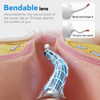 Otoscope vidéo HD 1080P 2MP avec logo personnalisé, caméra endoscopique numérique LED sans fil pour le nettoyage des oreilles à domicile, écran 1,28 pouces