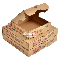 Impression de logo personnalisé Boîte à pizza kraft et blanche en papier jetable pour fast-food à emporter