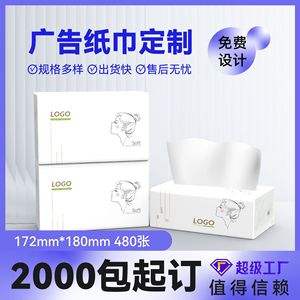 Serviettes en papier personnalisées 480 feuilles 172mmx180mm 2 plis en pâte de bois vierge jetables pour stations-service, banques, restaurants - Product Image 5