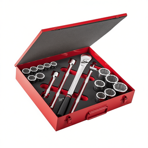 Juego de llaves de vaso de 3/4 de pulgada, 12 piezas, con trinquete y extensiones para reparación automotriz - Product Image 2