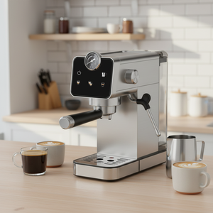 เครื่องชงกาแฟเอสเพรสโซ่สำหรับมือใหม่ ใช้งานง่าย แรงดัน 20 บาร์ ตัวเครื่องสแตนเลส หน้าจอสัมผัส 4 ปุ่ม <span class=keywords><strong>พ</strong></span>ร้อมคู่มือการใช้งาน - Product Image 3