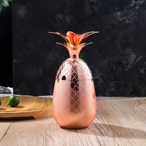 Tazza da Cocktail Creativa in Acciaio Inossidabile, Bicchieri in <span class=keywords><strong>Rame</strong></span> per Moscow Mule, Tazza a Forma <span class=keywords><strong>di</strong></span> Ananas - Product Image 2
