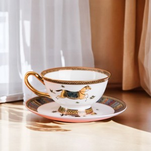 Wholesale Luxury Bone China <b>Dinnerware</b> <b>Sets</b> with Gold Inlay Pattern Leak-Proof & Dishwasher Safe Cup Kit for Restaurants - Product Image 4