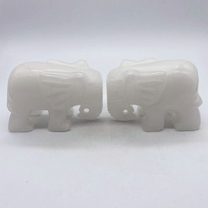 <span class=keywords><strong>Elefantes</strong></span> <span class=keywords><strong>de</strong></span> Jade Blanco Natural <span class=keywords><strong>de</strong></span> Fengshui para Decoración del Hogar, Venta al por Mayor - Product Image 2