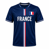 Herren Sommer Fußball-Fan T-Shirt aus Polyester/Baumwolle, Regular Fit, Kurzarm, Individuelles Frontlogo, UV-Schutz, Atmungsaktiv, 200g Schwergewicht