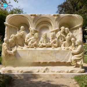 맞춤형 벽 장식 예술 백색 대리석 최후의 만찬 부조 석조 조각 가격 - Product Image 2