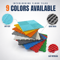 Dalles de sol modulaires en plastique antidérapantes Tianfu New Fashion Interlocking PP avec design graphique pour garage et atelier