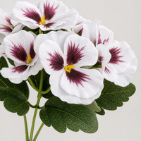 Fleur artificielle réaliste en soie PU, orchidée Phalaenopsis à 5 branches, tige unique, 9 couleurs, pour décoration intérieure, mariage, extérieur, vente en gros