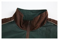 Veste coupe-vent en nylon colorblock anti-rétrécissement, style streetwear oversize, imperméable, col montant rétro années 90