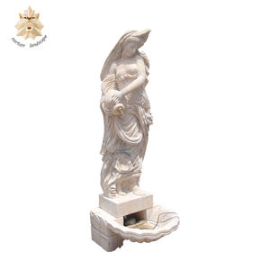 Sculpture sur pierre naturelle de décoration de jardin extérieur moderne Statues de femme blanche Vierge <span class=keywords><strong>Marie</strong></span> Statue religieuse Sculpture <span class=keywords><strong>fontaine</strong></span> - Product Image 1