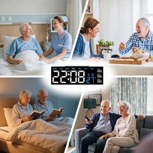 Réveil numérique électronique mini <span class=keywords><strong>pour</strong></span> table de chevet, avec lumière LED décorative de Noël, chargeur et fonction de veilleuse <span class=keywords><strong>pour</strong></span> chambre à coucher, idéal <span class=keywords><strong>pour</strong></span> les personnes âgées - Product Image 6