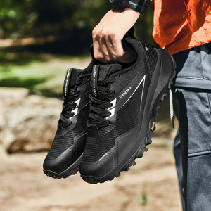 Chaussures de sport et de randonnée pour hommes, basses, antidérapantes, légères, décontractées, avec lacets, semelle extérieure en TPU et caoutchouc - Product Image 4