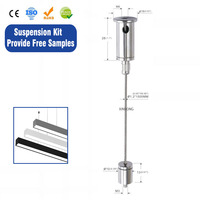 Kit de suspension avec câble métallique pour support de luminaire, pour suspension de grille lumineuse LED