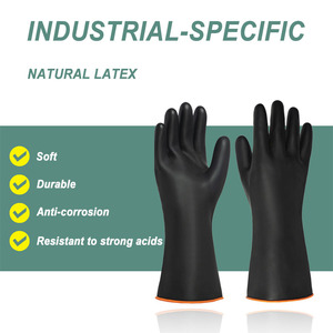 Gants en latex résistants aux acides et aux alcalis, antidérapants, de sécurité, épaisseur 7 oz, sans poudre, sans silicone, <span class=keywords><strong>pour</strong></span> l'industrie <span class=keywords><strong>chimique</strong></span> - Product Image 1
