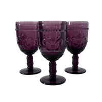 Gobelets en verre modernes Fleur de Lys en améthyste – Vaisselle décorative élégante pour mariage