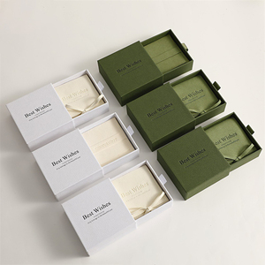 Scatola di Lusso Personalizzata per Gioielli in Carta Rigida Verde <span class=keywords><strong>e</strong></span> Rosa con Logo, Rivestimento UV, Goffratura <span class=keywords><strong>e</strong></span> Sacchetto per Collane <span class=keywords><strong>e</strong></span> Anelli - Product Image 2