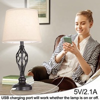 Lot de 2 lampes de table Touch Control avec USB et support de lampe E26/e27
