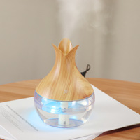 Mini humidificateur d'air portable USB 5V DIY 300mL en plastique imitation bois à ultrasons avec lumières RVB diffuseur d'arômes pour la maison et la voiture