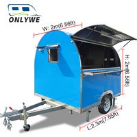ONLYWE Mini chariot mobile pour glace, expresso, café, jus d'orange, bar, remorque, le camion de nourriture le plus populaire à vendre, norme américaine