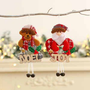 Nouvelles décorations de Noël transfrontalières, ornements pour sapin de Noël, lettres en bois, père Noël, bonhomme de neige, ornements en forme de cloche - Product Image 3
