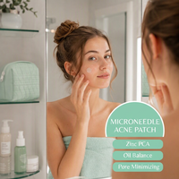 Parche Hidratante para Reparación de Cicatrices, Parche Invisible para el Cuidado de la Piel Facial Durante la Noche, Parche para el Acné con Ácido Hialurónico y Microagujas