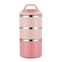 Boîte à lunch isotherme empilable en acier inoxydable 304, conteneur alimentaire thermique portable avec poignée, anti-fuite, logo personnalisé
