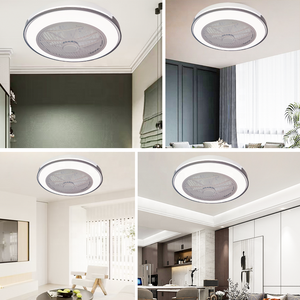 Ventilateur de plafond avec couvercle en maille de sécurité entièrement fermé, ventilateur de plafond domestique multi-vitesses à intensité variable blanc chaud pour appartement et chambre d'enfant - Product Image 5
