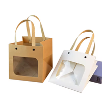 Sacs cadeaux personnalisés en papier kraft avec poignée et fenêtre transparente pour l'emballage alimentaire