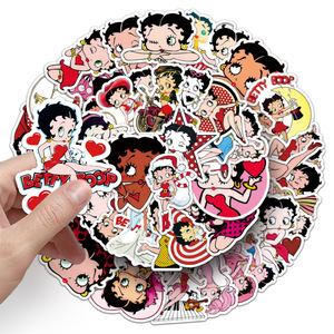 50 autocollants <span class=keywords><strong>Miss</strong></span> <span class=keywords><strong>Betty</strong></span> en forme de cœur, personnages animés, décoration de dessins animés, boîte de rangement de papeterie - Product Image 4