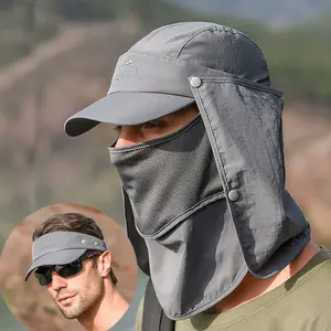 2022夏の男性UV保護屋外釣り日焼け止め顔保護スポーツバケット帽子キャップワンピースカスタマイズ