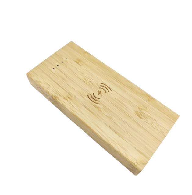 Sustainable Bamboo Wood Customizable Wireless Power Bank Fast Charging-Portable Eco-Chic Design Professional Process Work Travel