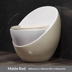 WC in Ceramica Tedesca, Design Moderno <span class=keywords><strong>e</strong></span> Semplice, Scarico a Sifone, Montaggio a Pavimento, Comoda Domestica Standard di Piccole Dimensioni - Product Image 3