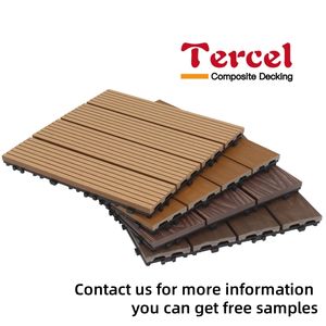 Factory Supply <b>Interlocking</b> 3D Embossed Wood Grain Patio <b>Tiles</b> Wood Plastic Composite DIY <b>Tiles</b> Terrace WPC Decking <b>Tiles</b> - Product Image 6