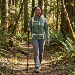Tongkat Trekking Serat Karbon Dapat Disesuaikan Ringan Anti-Guncangan untuk Pria Wanita Mendaki Gunung Berjalan - Product Image 5