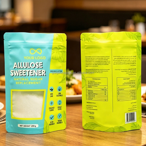 Custom Plastic Bag Cookie Snacks 250g Natural Sugar <b>Replacement</b> Stand Up Pouch With Window <b>Zipper</b> Top Food Grade Packaging - Product Image 1