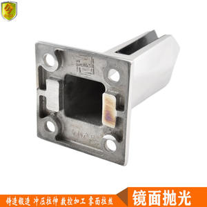 Irregularly Shaped Floor-to-Ceiling Stainless Steel Glass Clamps for Pool Ladder Includes Handrails and Stair <b>Posts</b> - Product Image 3