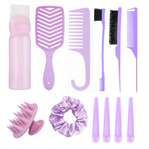 Light Purple 12-Piece Hair Styling Set With Comb Brush Scrunchie And <b>Clips</b> For Women Smoothing And Curling Hair Care <b>Tools</b> - Product Image 1