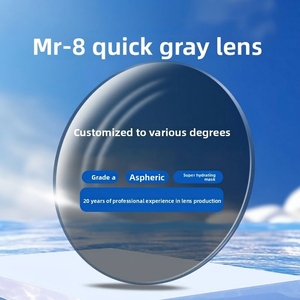 Lenti Fotocromatiche Personalizzate Indice di Rifrazione 1.61 Materiale <span class=keywords><strong>MR</strong></span>-8 Alta Definizione Protezione UV Oscuramento Rapido Grigio Miopia - Product Image 1