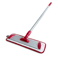 Serpillère plate en aluminium avec tampon en microfibre, manche en aluminium réglable, serpillère plate pour le nettoyage des sols durs, pour carrelage et sols en bois