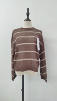 Pull en maille pointelle haut de gamme pour femmes, mélange de fibres, protection UV, antibactérien, désodorisant, personnalisé, rayé, collection printemps