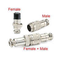 Aviator M12 4Pin GX16 Circular Cable Wire Connector 4-8 Pin 16mm Hole Waterproof PCB LED 16MF Male Plug Female Socket for Power