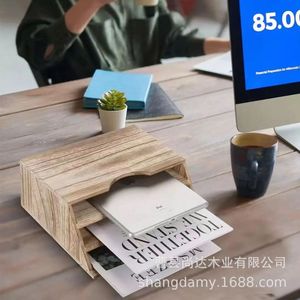 Cross-border wooden desktop <b>storage</b> rack for documents and <b>files</b>, office desktop/desk organizer box/<b>file</b> holder - Product Image 1