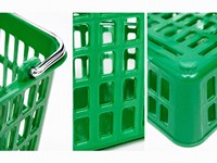 Panier de courses pliable en plastique PP GUICHANG, chromé, 2 poignées, bords renforcés, écologique, durable, couleurs et tailles personnalisables