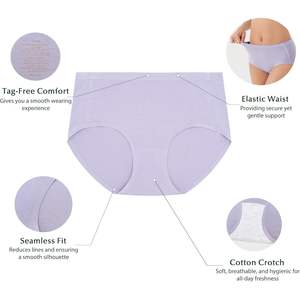 Culottes personnalisées en modal pour femme, taille mi-haute, couvrance intégrale, sans coutures, lot de 4, tailles S-XXL - Product Image 4