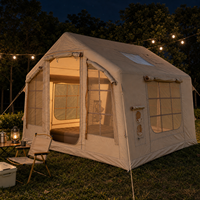 Tente de camping portable 3 chambres, gonflable, étanche, en Oxford, automatique, installation rapide, coupe-vent, spacieuse, fournisseur OEM personnalisé