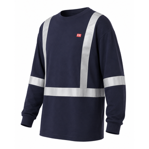 Chemise de sécurité personnalisée FR NFPA 2112 Coton Jersey Tricot Vêtements de travail Huile Gaz Vêtements de travail <span class=keywords><strong>ARC2</strong></span> Coutures soudées Niveau B - Product Image 2