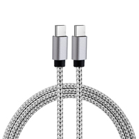 Kabel USB C ke USB C anyaman nilon baru, Kabel Sinkronisasi Data Pengisian Cepat USB 2.0 Tipe C, Panjang Kustom Tersedia