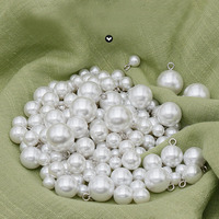 Bouton rond décoratif blanc en ABS de haute qualité avec tige en laiton pour vêtements, marque JY, modèle JY080600079